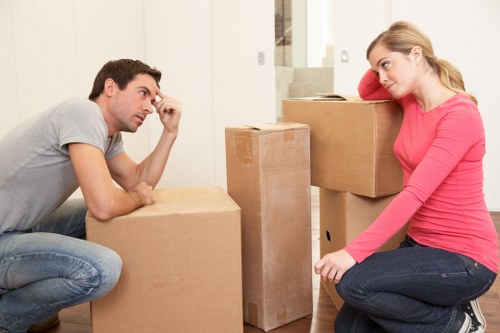 Packed boxes and furniture ready for local removals in Barnet
