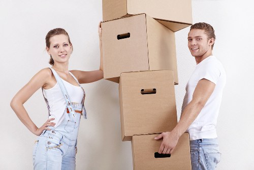 Careful wrapping and boxing of fragile household items